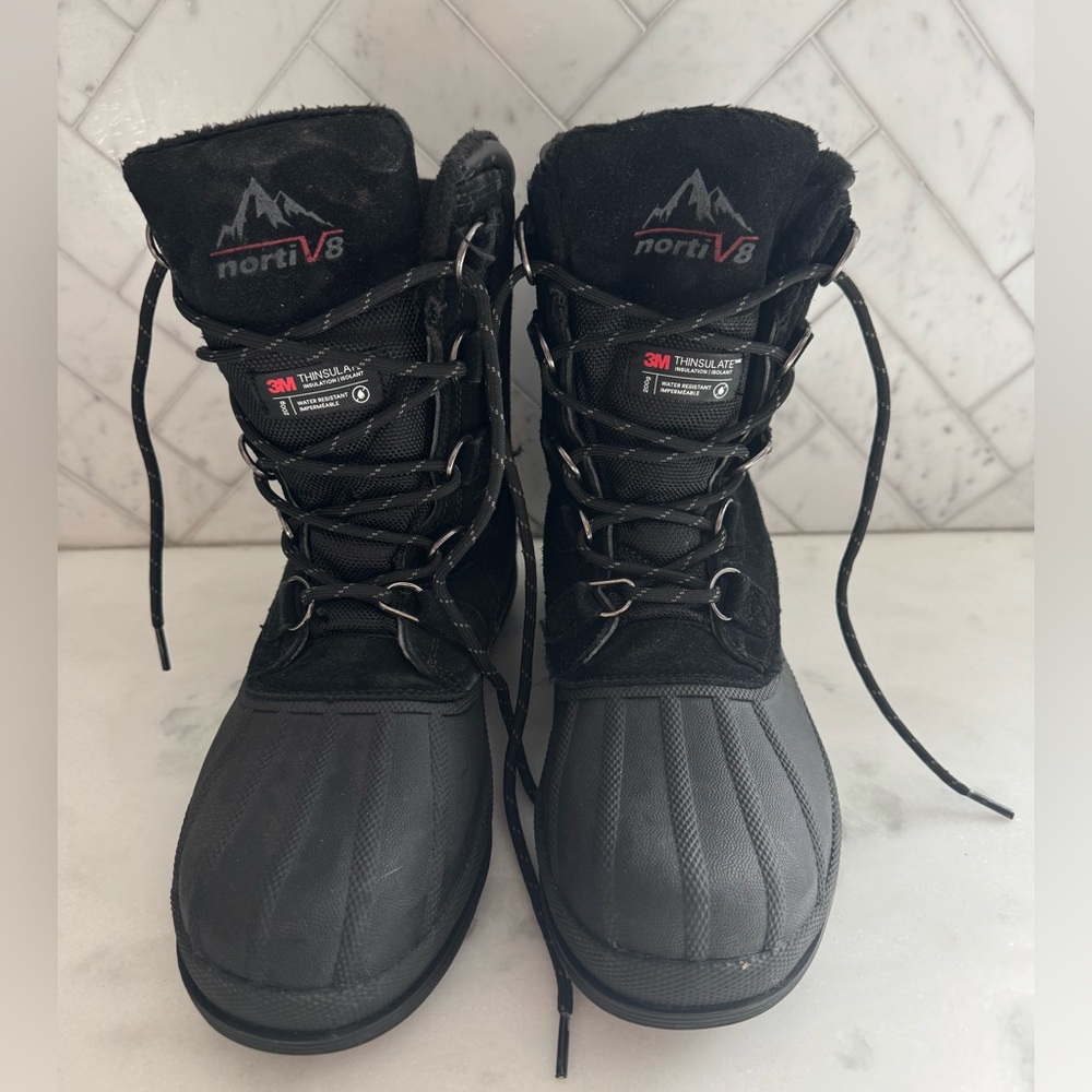 Nortiv8 Men's Black Snow Boots 7.5
